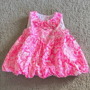Lilly Pulitzer Pink and White Baby Dress